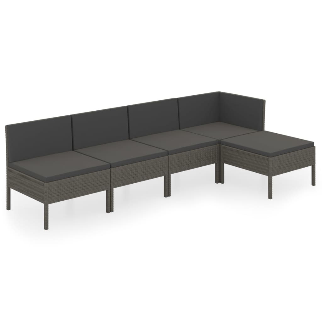 Zestaw wypoczynkowy do ogrodu Szary Technorattan hjørne   3x sofa