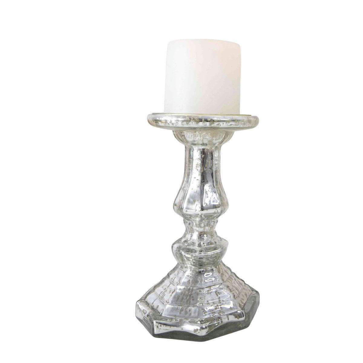 - Bougeoir en verre mercurisé