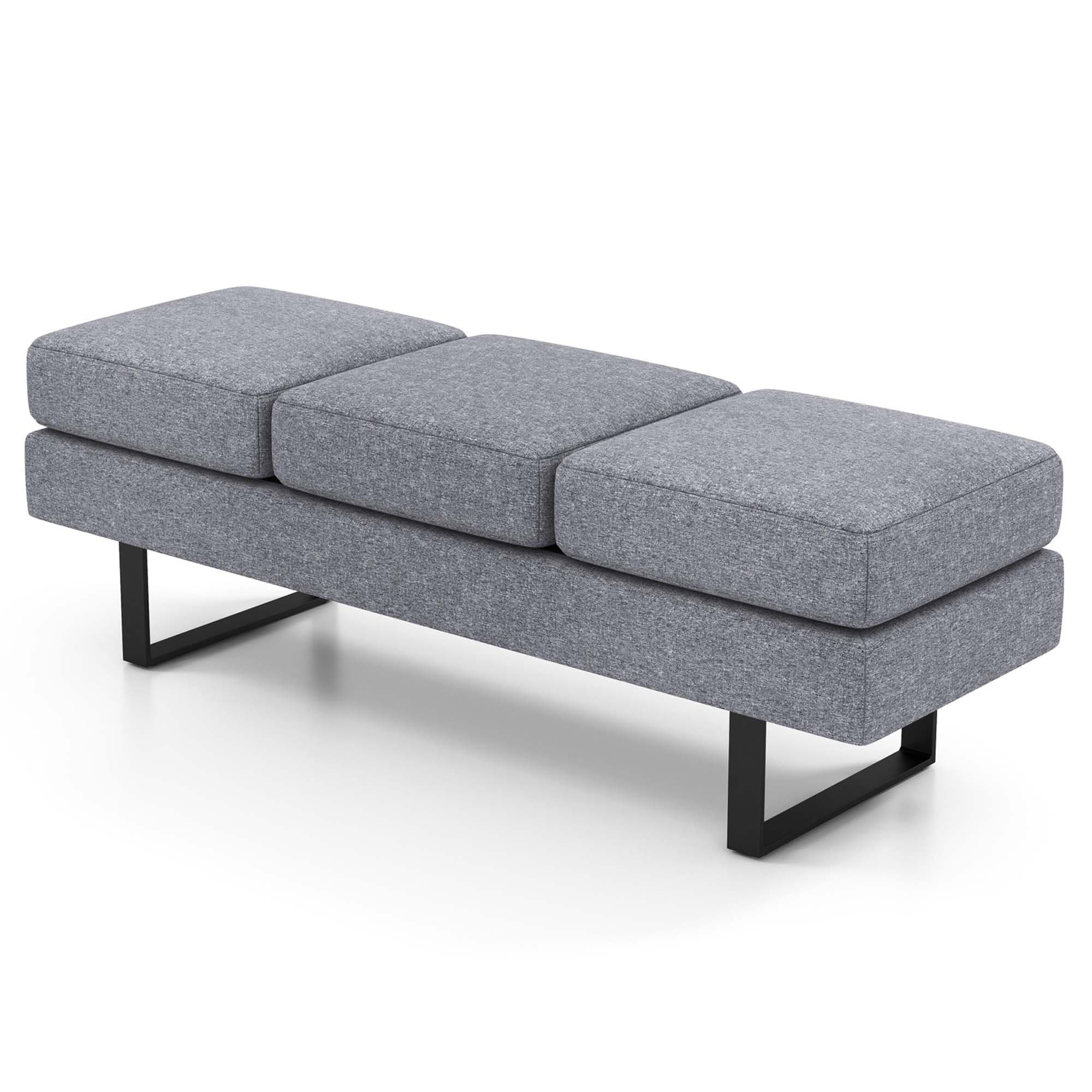 Costway Waiting Room Bench Seating with Metal Frame Leg Upholstered - See Details