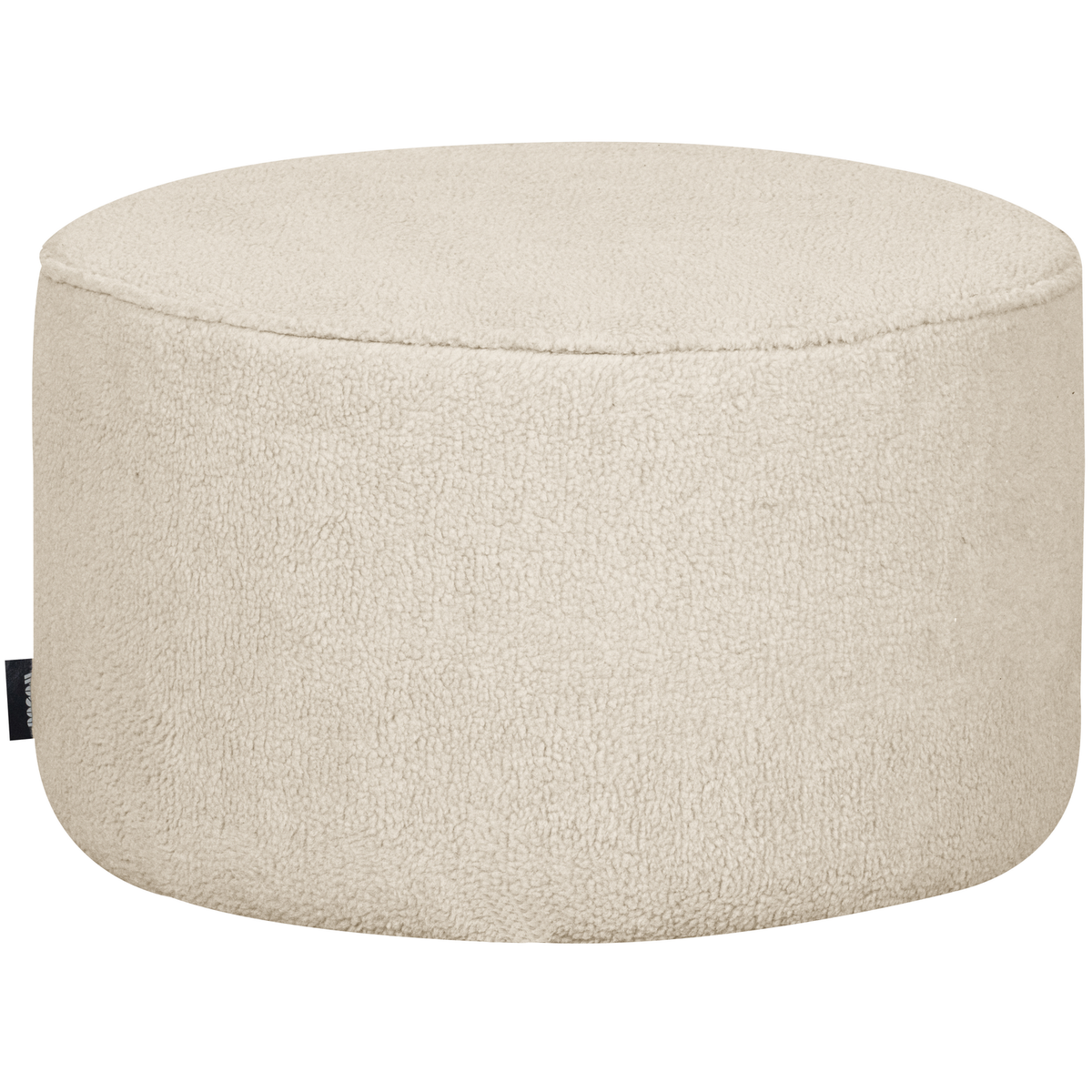 WOOOD poef laag Sara - Bouclé - Creme - 36xØ60cm
