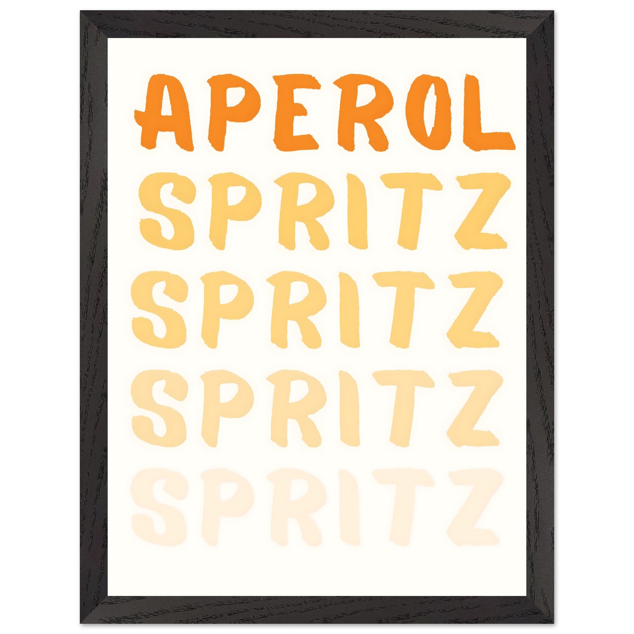 Artfulprints Poster met Lijst Aperol Spritz - Written  - 30x40 cm - Oranje