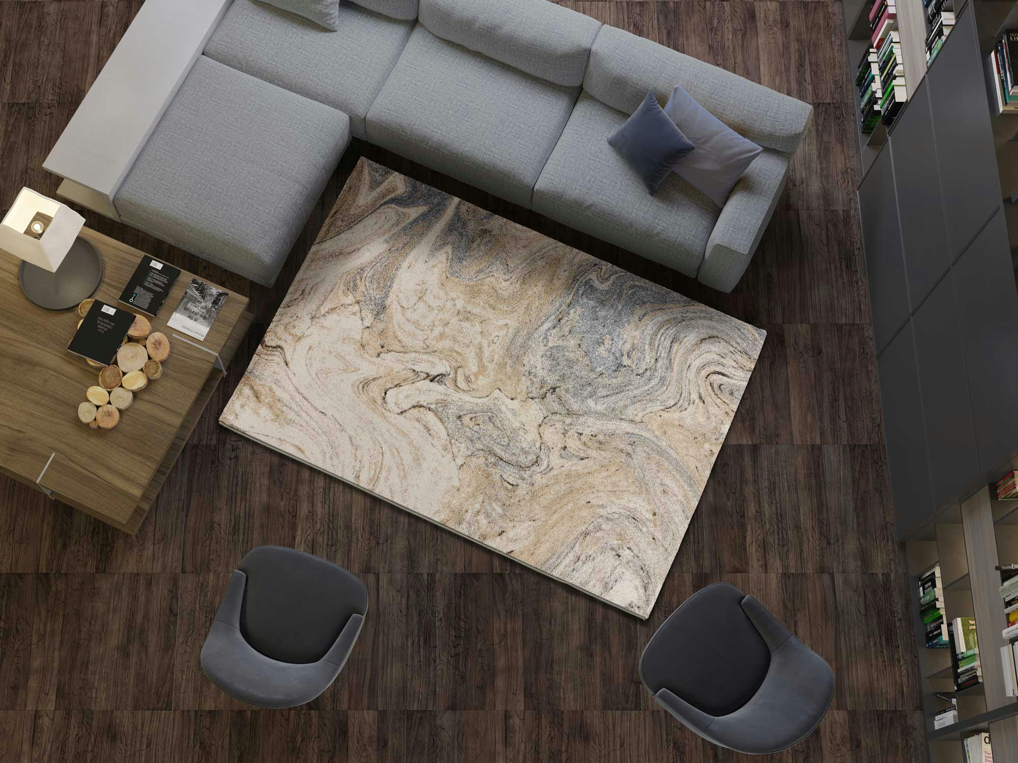 ASTRID - Tapis abstrait dans les tons beiges, 160X230 cm