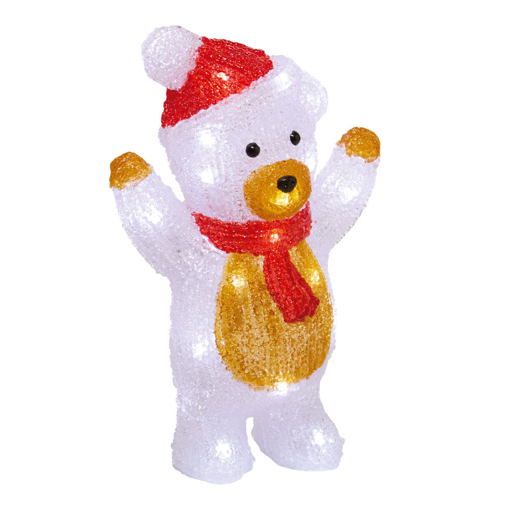 Ours de No&euml;l lumineux 30Led H30 cm