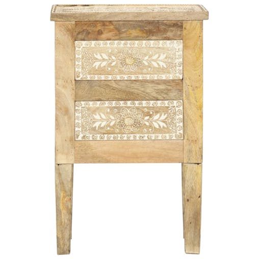NNEVL Hand Painted Bedside Cabinet 40x30x60 cm Solid Mango Wood