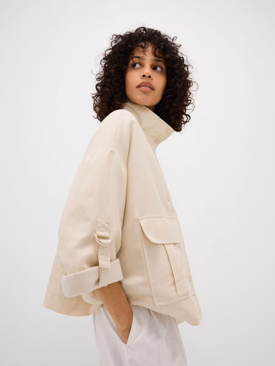 Linen Rich Cropped Jacket