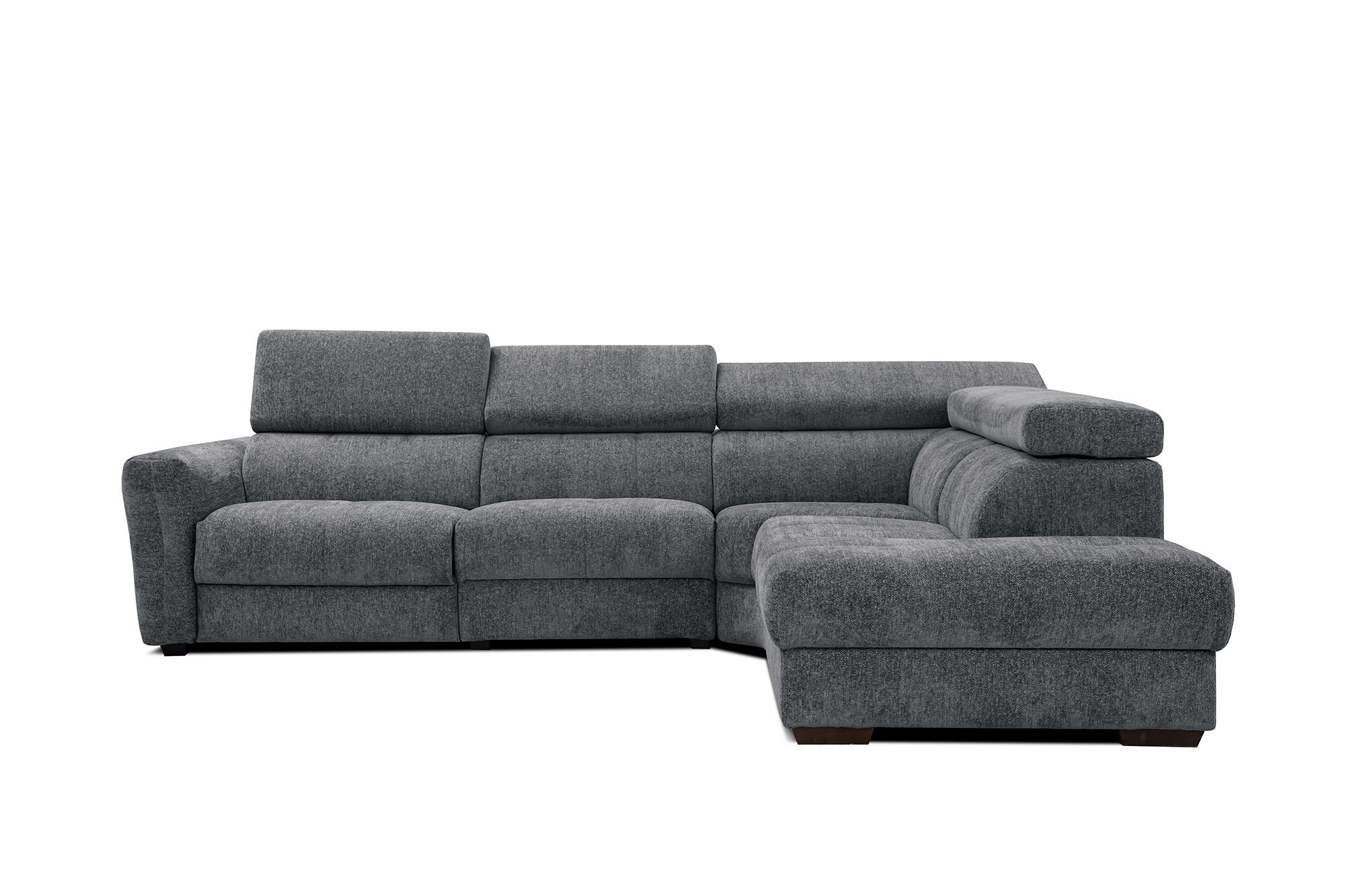 CALVERA Sofa narożna 5 osobowa prawa, 1 x Relax Zero Gravity, grafitowa