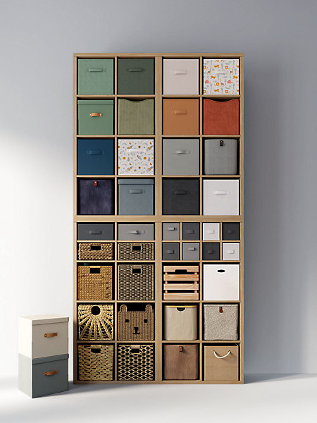Boîte de rangement carrée en plastique Mixxit coloris blanc brillant