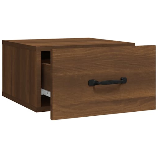 NNEVL Wall-mounted Bedside Cabinets 2 pcs Brown Oak 35x35x20 cm