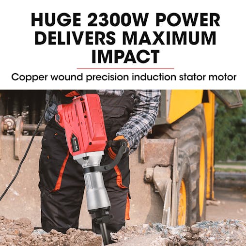 NNEMB 2300W Pro-Grade Electric Demolition Jackhammer-with 2 Bonus Chisels-Carry Case