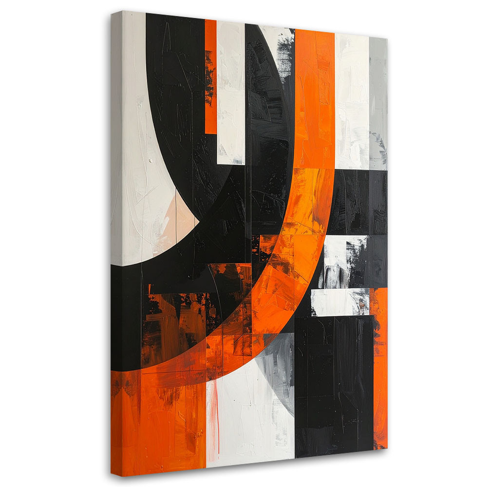 Obraz do salonu pokoju biura, Abstrakcja kształty czarno 20x30