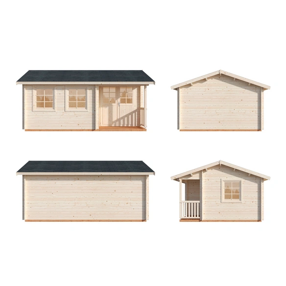 Blockbohlenhaus »Susanna«, Holz, BxHxT: 576 x 278 x 380 cm (Außenmaße inkl. Dachüberstand)
