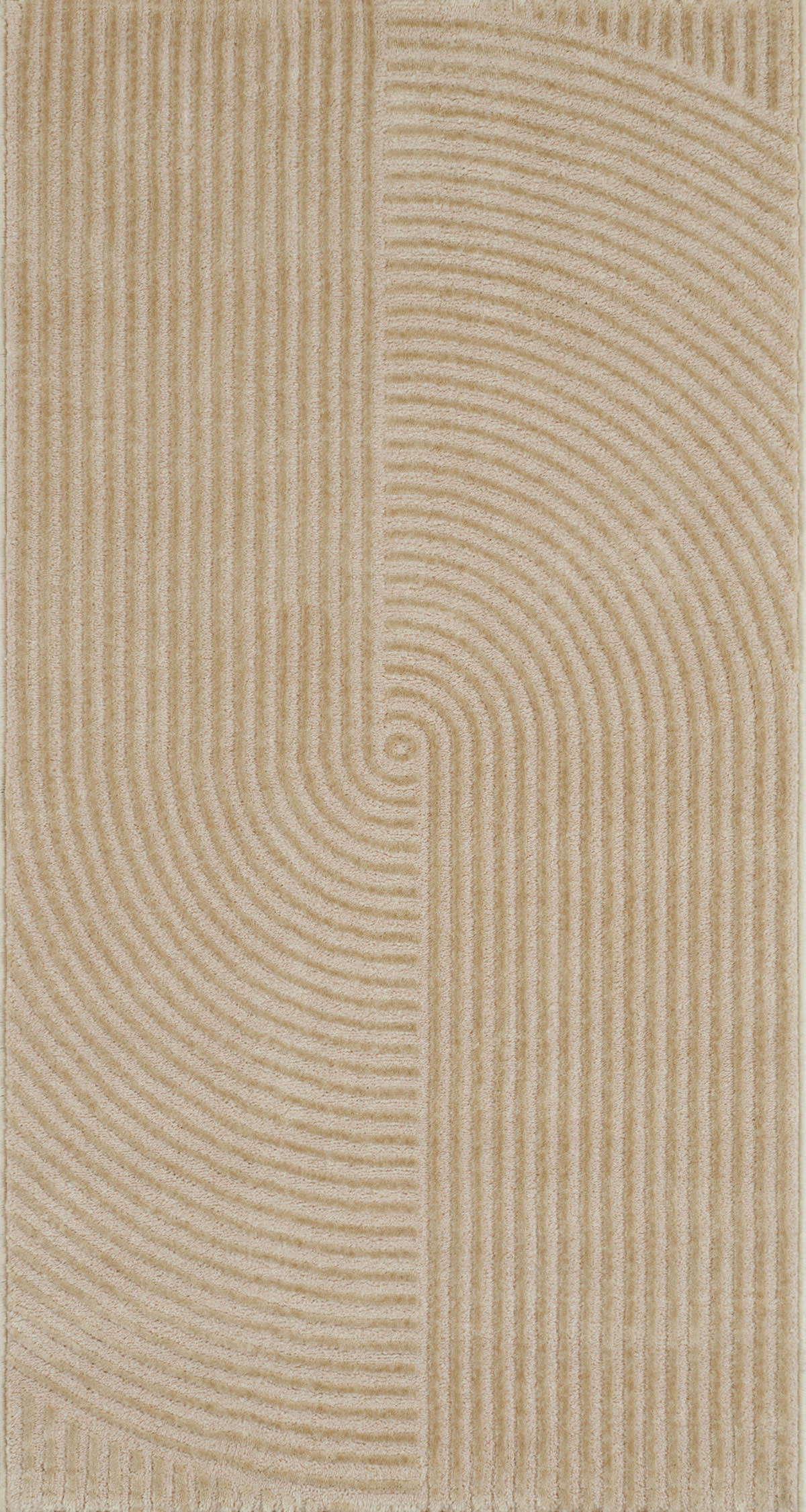 BIANCA - Tapis motif  en relief beige - 80x150