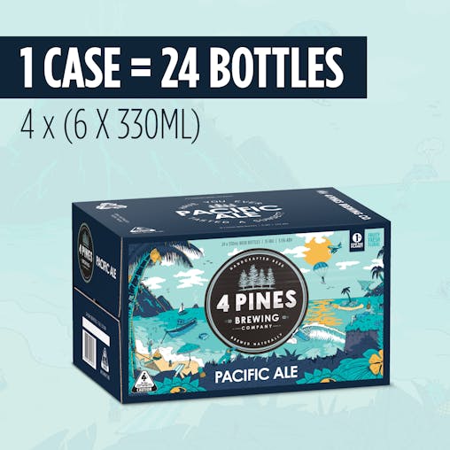 4 Pines Pacific Ale, Summer Ale, Fresh & Fruity, 3.5% ABV, 330mL (Case of 24 Beer Bottles)