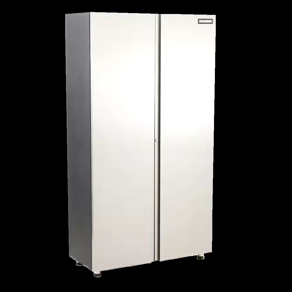 MAXIMUM 2-Door Tall Cabinet with 3 Adjustable Shelves, Stainless Series, 77 x 42 x 18-in