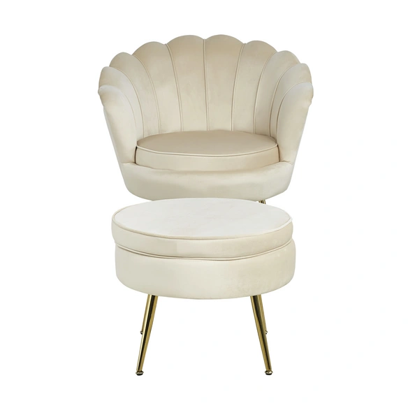 Muschelsessel, Höhe: 78 cm, beige/goldfarben