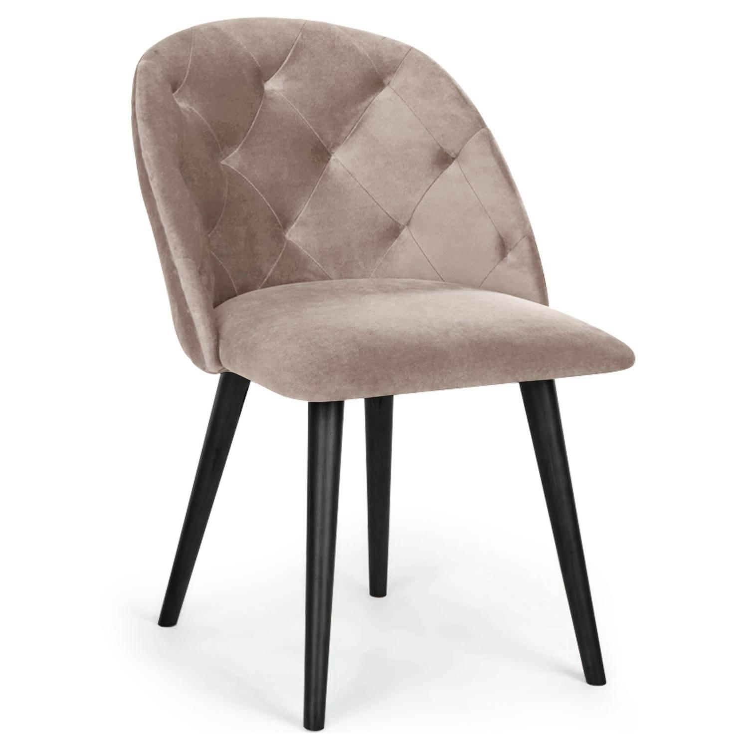 HONOR - Chaise velours taupe