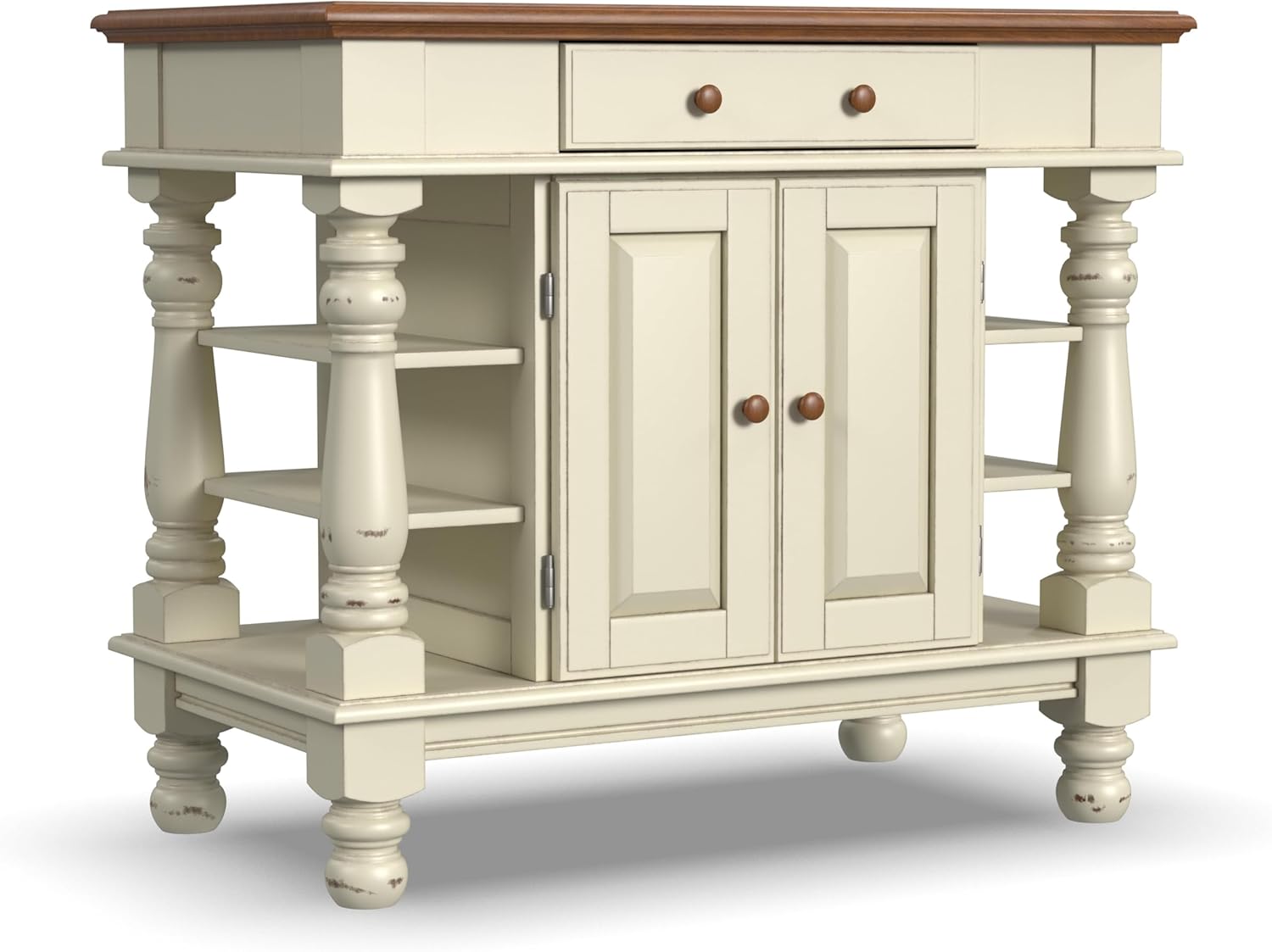 Homestyles Americana Antique Oak Island with Storage, 42W