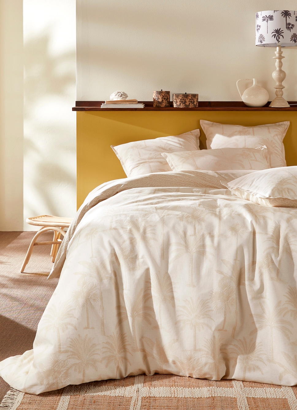 HOUSSE DE COUETTE EN COTON IMPRIMÉE PALMIERS GHANA SEIGLE