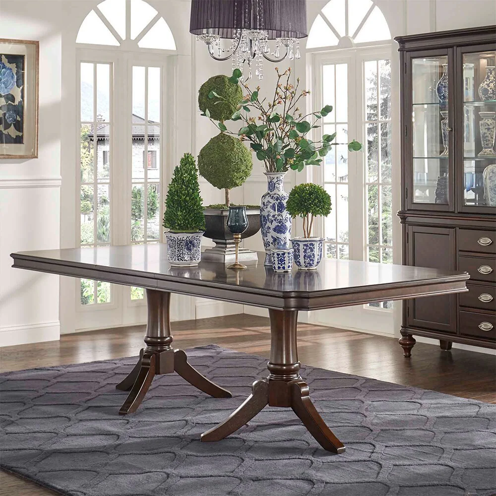 LaSalle Espresso Pedestal Extending Dining Table by iNSPIRE Q Classic - Extendable Dining Table