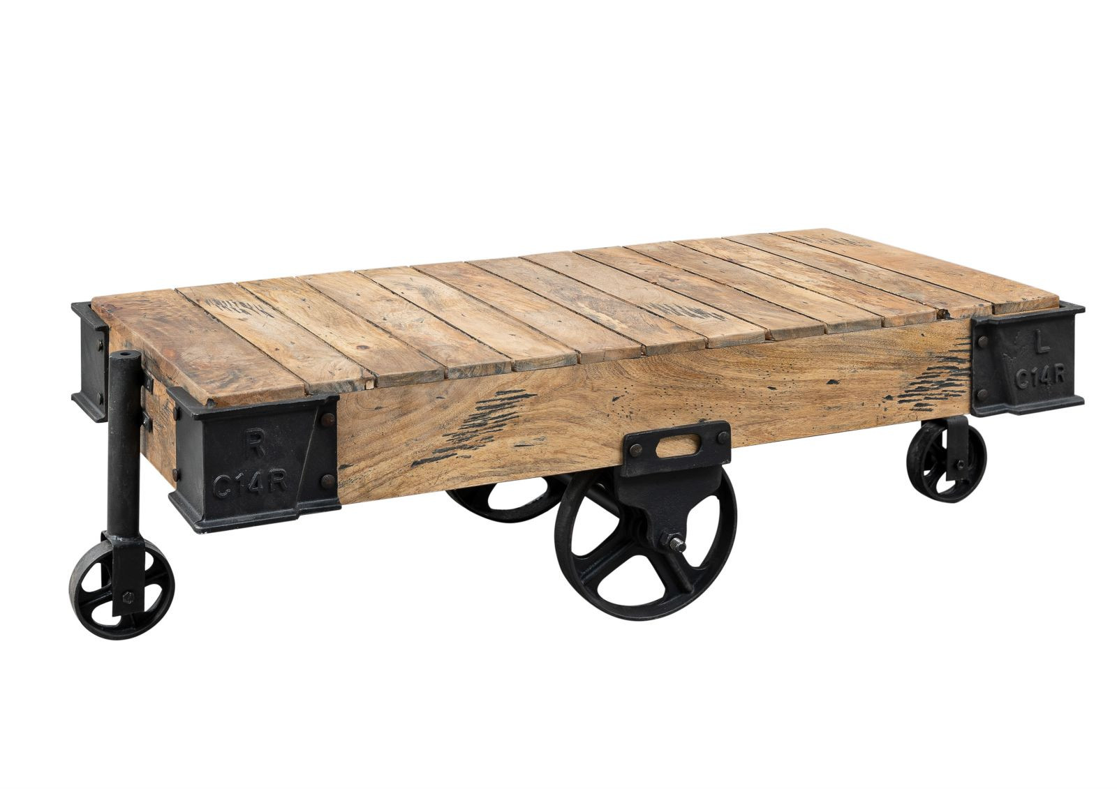 RAILWAY Ława #160 Mango woskowane   metal 60x120 cm