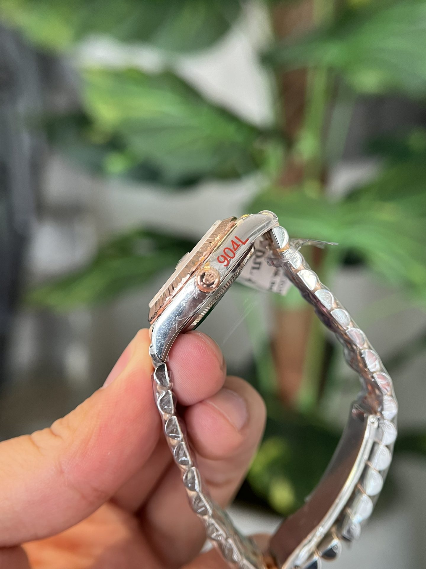 Rolex Datejust SS/RG Plated Pink Dial CZ Diamonds 31mm Jub Super Clone