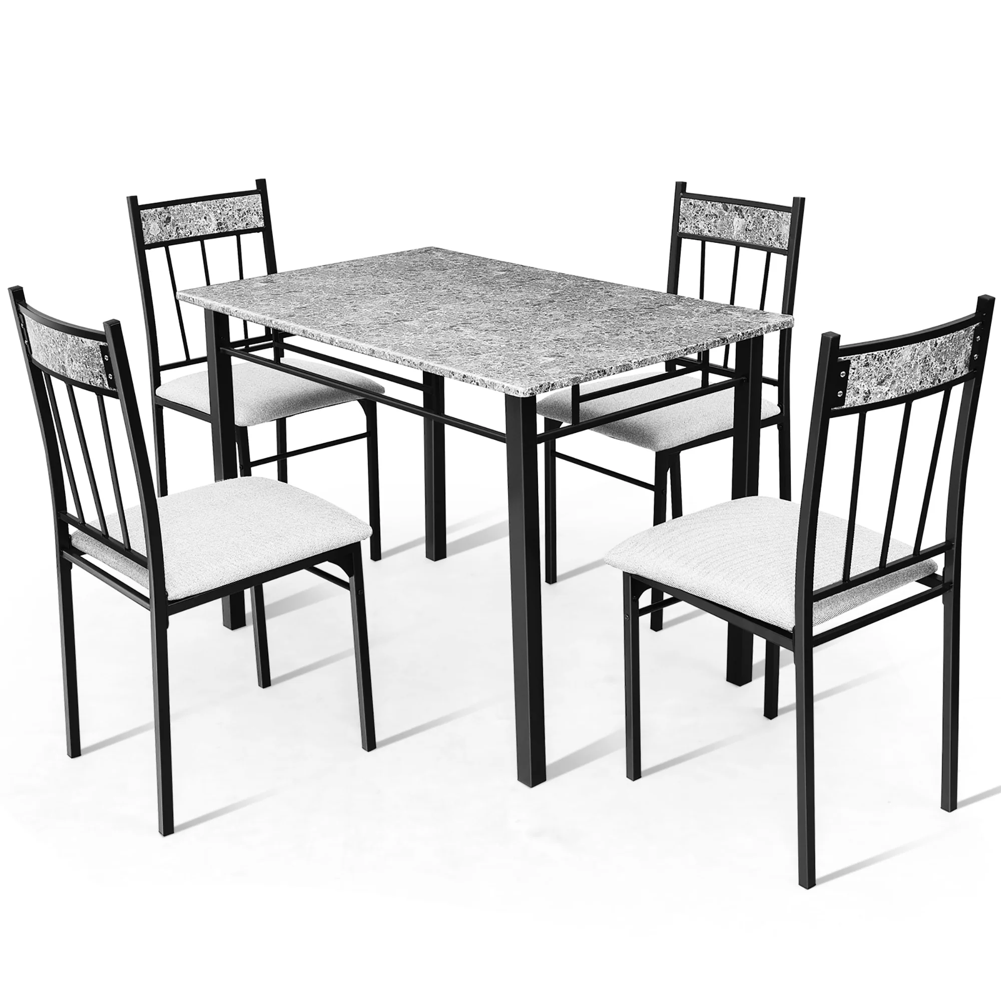 5 Piece Kitchen Dining Table Set Modern Table and Chairs Set