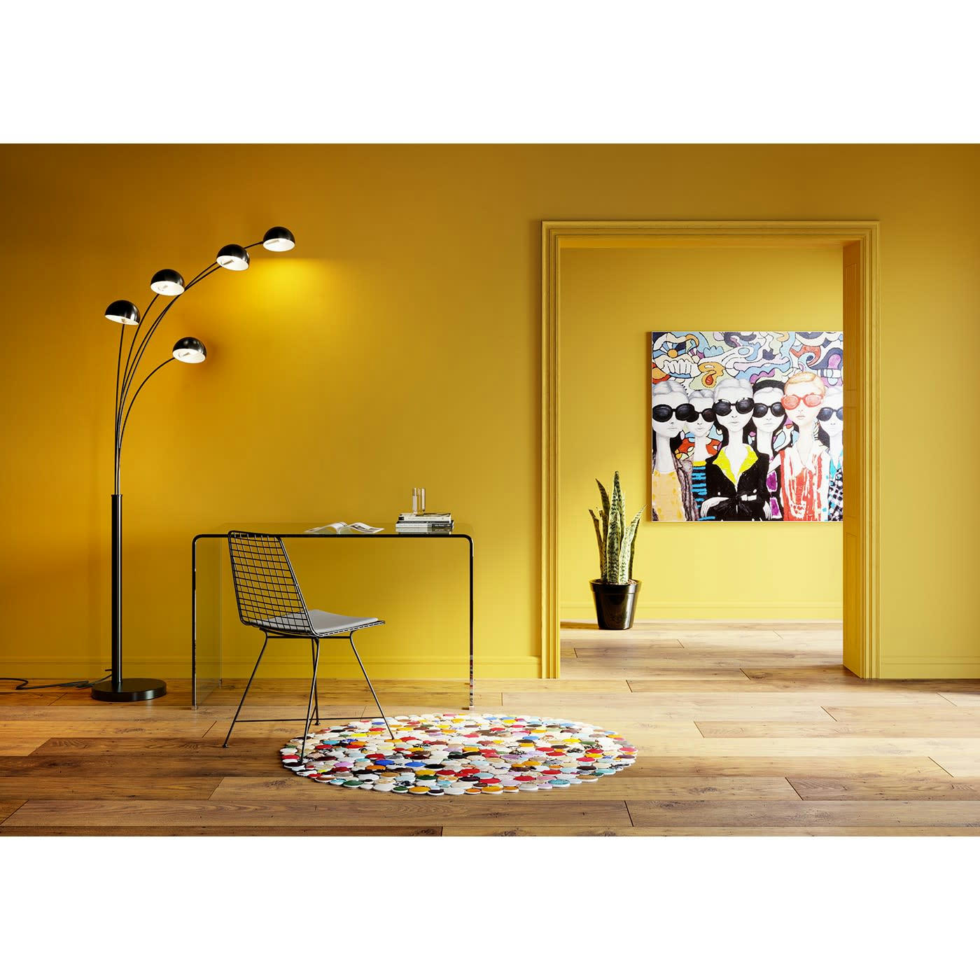 PATCHWORK - Tapis rond en peau de vache et chèvre D150