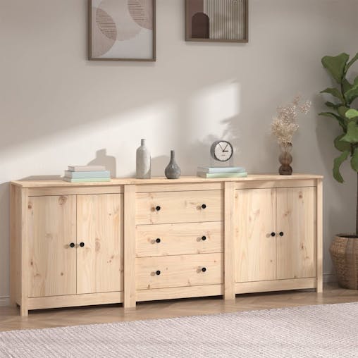 NNEVL Sideboard 210x35x80 cm Solid Wood Pine