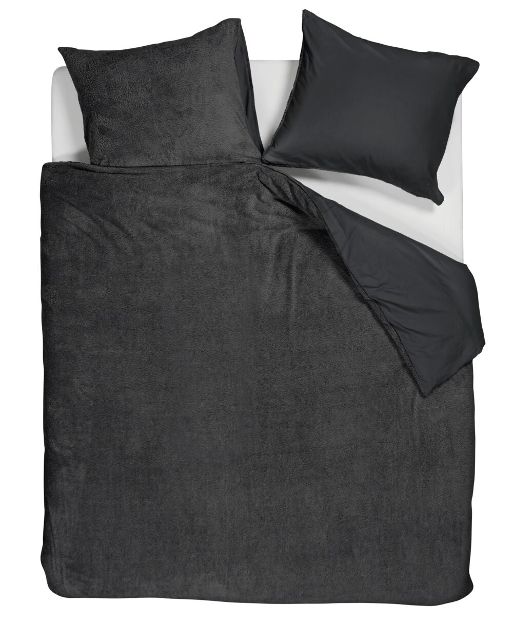 Ambiante Plush Teddy dekbedovertrek - Tweepersoons - 200x200/220 - Antraciet