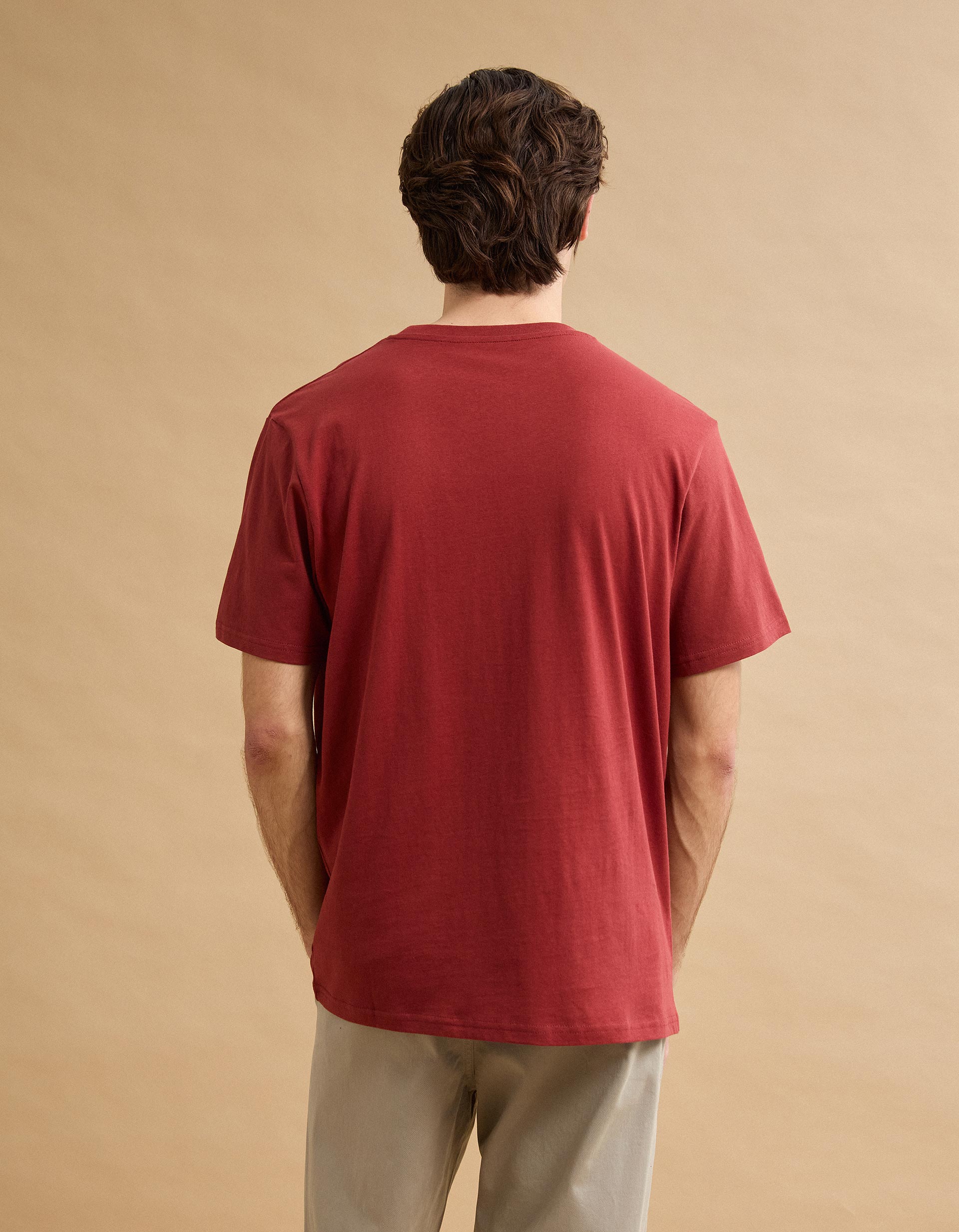 T-shirt Jersey Estampado, Homem, Vermelho