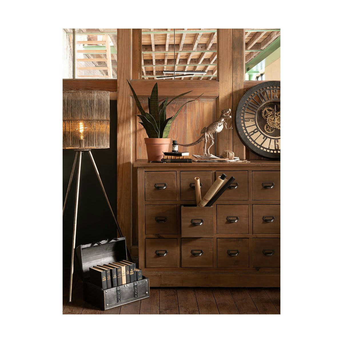 ISOBEL - Lampadaire moderne en métal antique