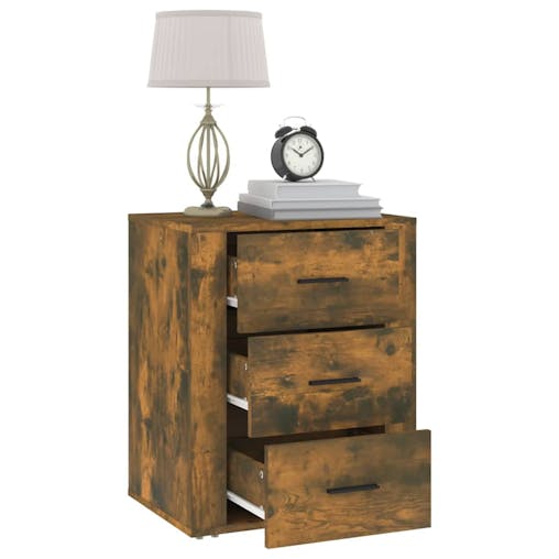 NNEVL Bedside Cabinet Smoked Oak 50x36x60 cm Engineered Wood