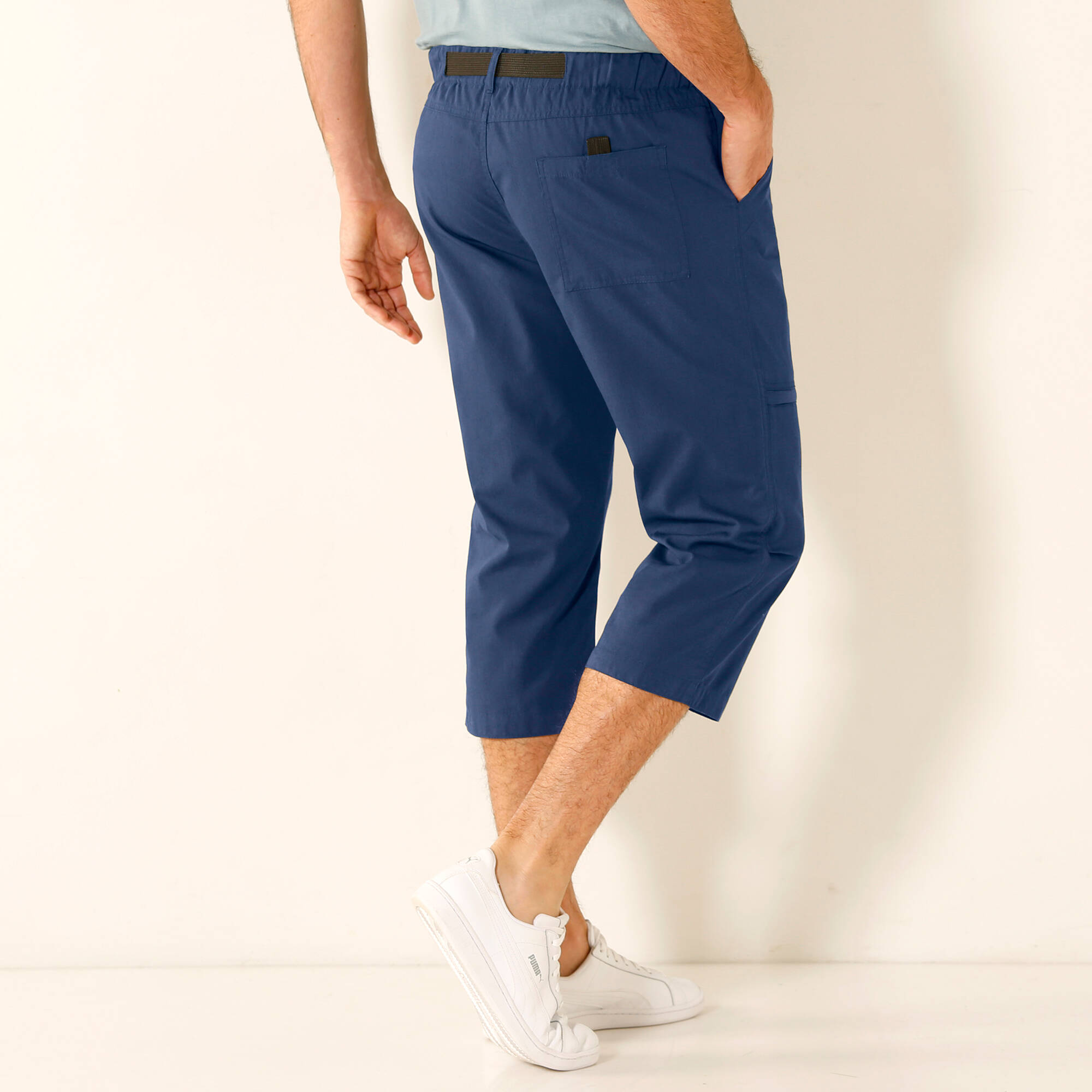 Pantacourt 3/4 élastiqué   ceinture assortie