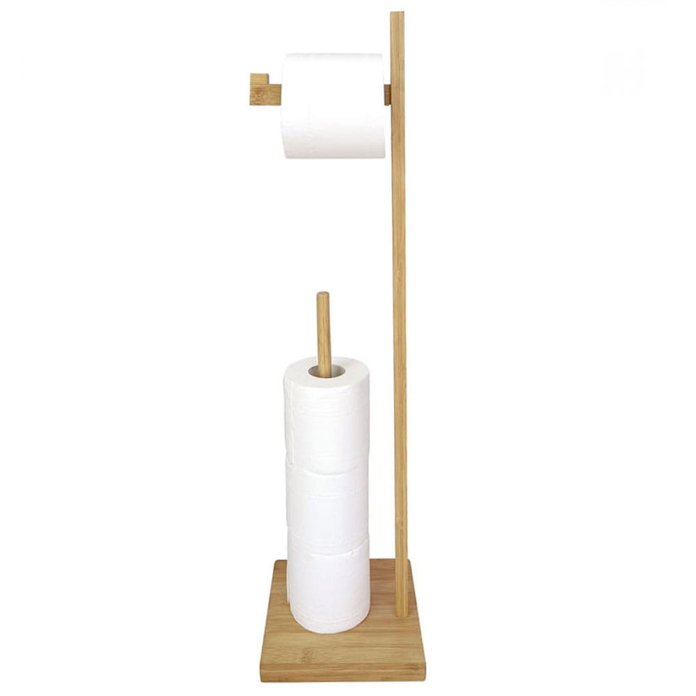 Stojak na papier toaletowy bambusowy KINGHOFF brązowy
