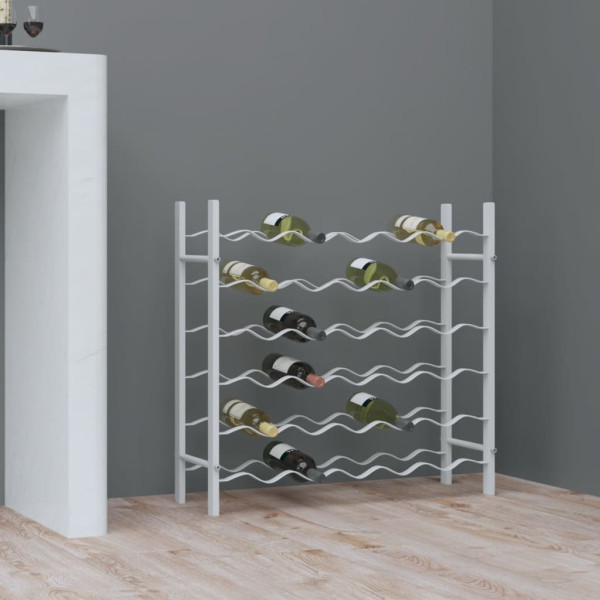 Stojak na wino Biały Metal vidaXL