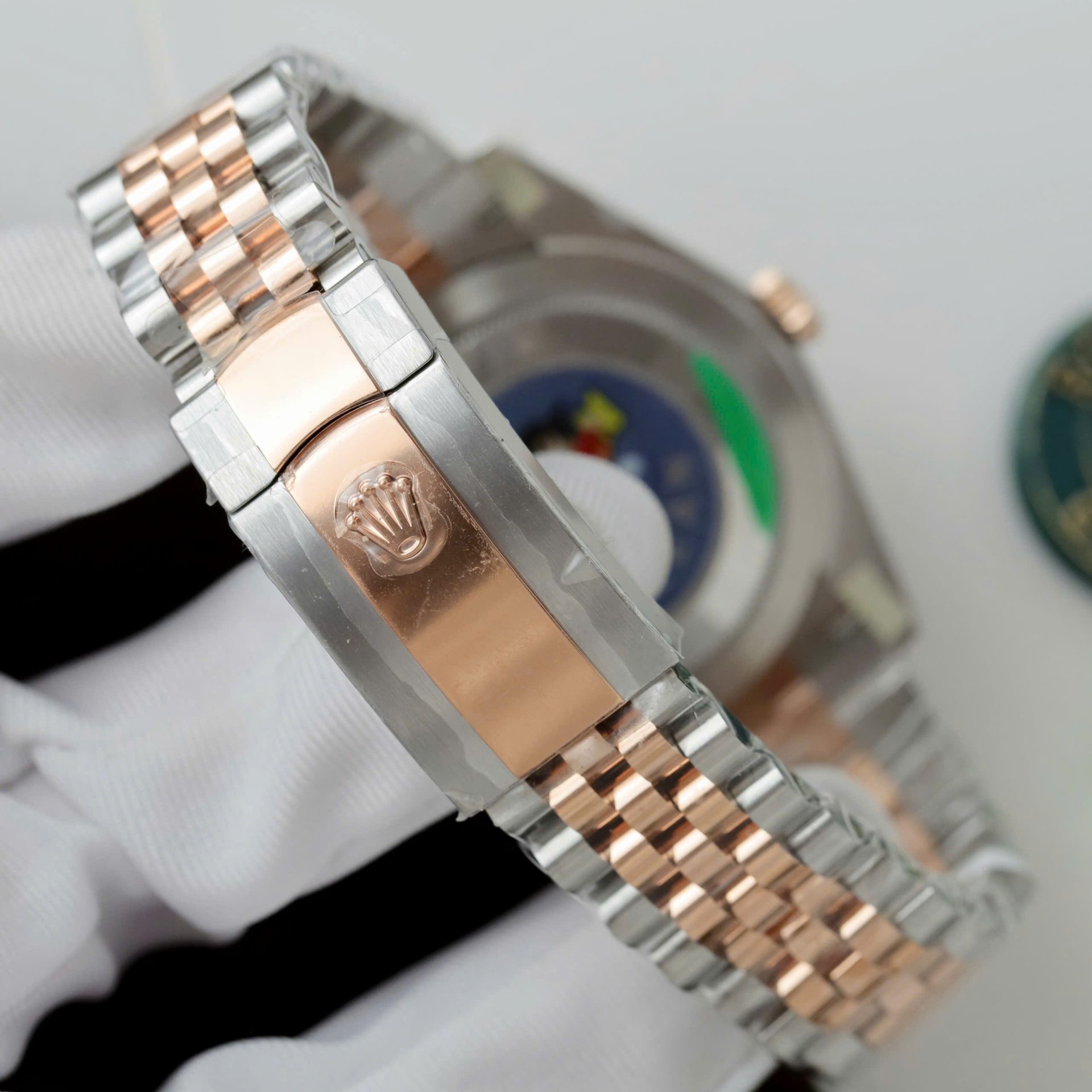 Rolex Datejust SS/RG Plated Chocolate Dial With Diamonds 41mm Jub Super Clone