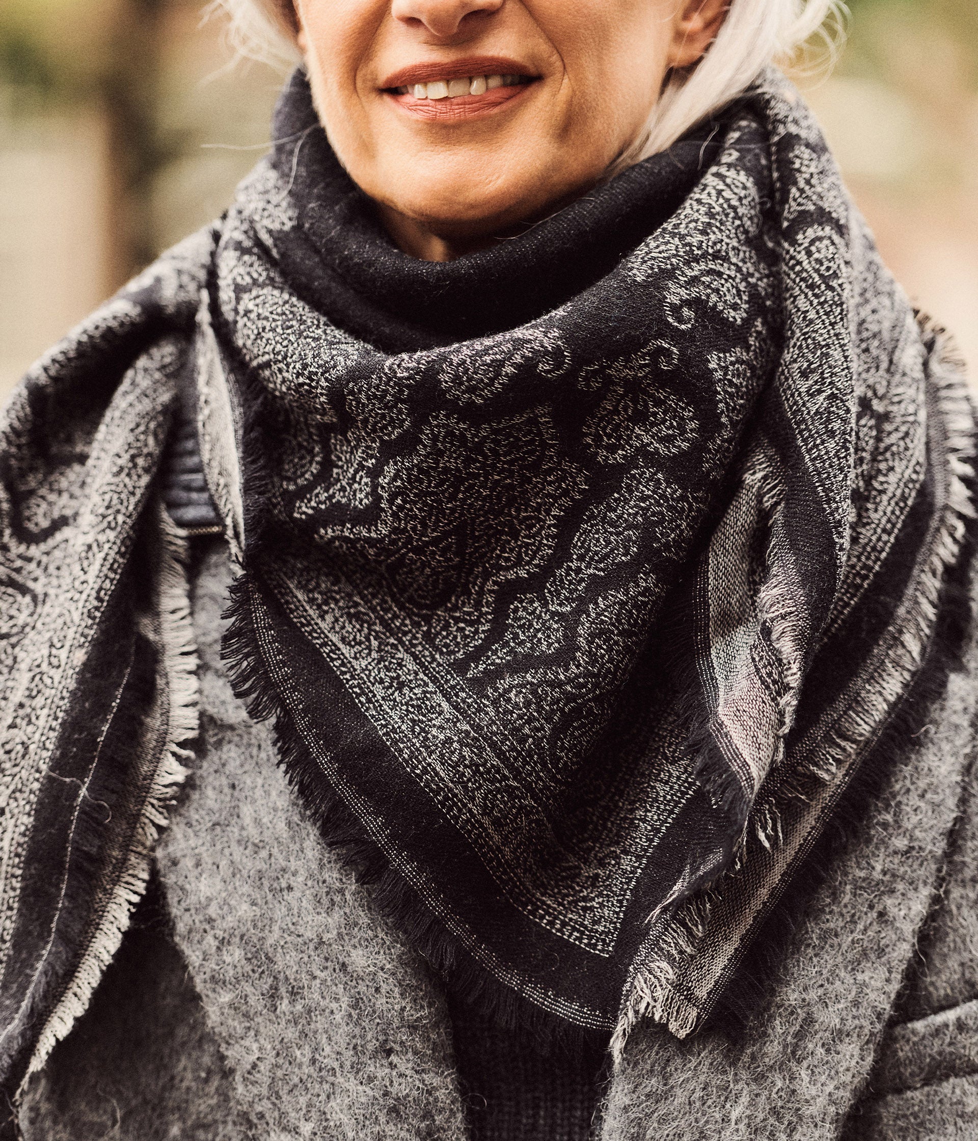 Foulard cachemire noir Tipie