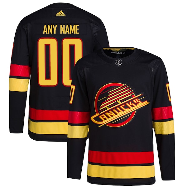 Vancouver Canucks adidas  Alternate  Primegreen Authentic Custom Jersey - Black