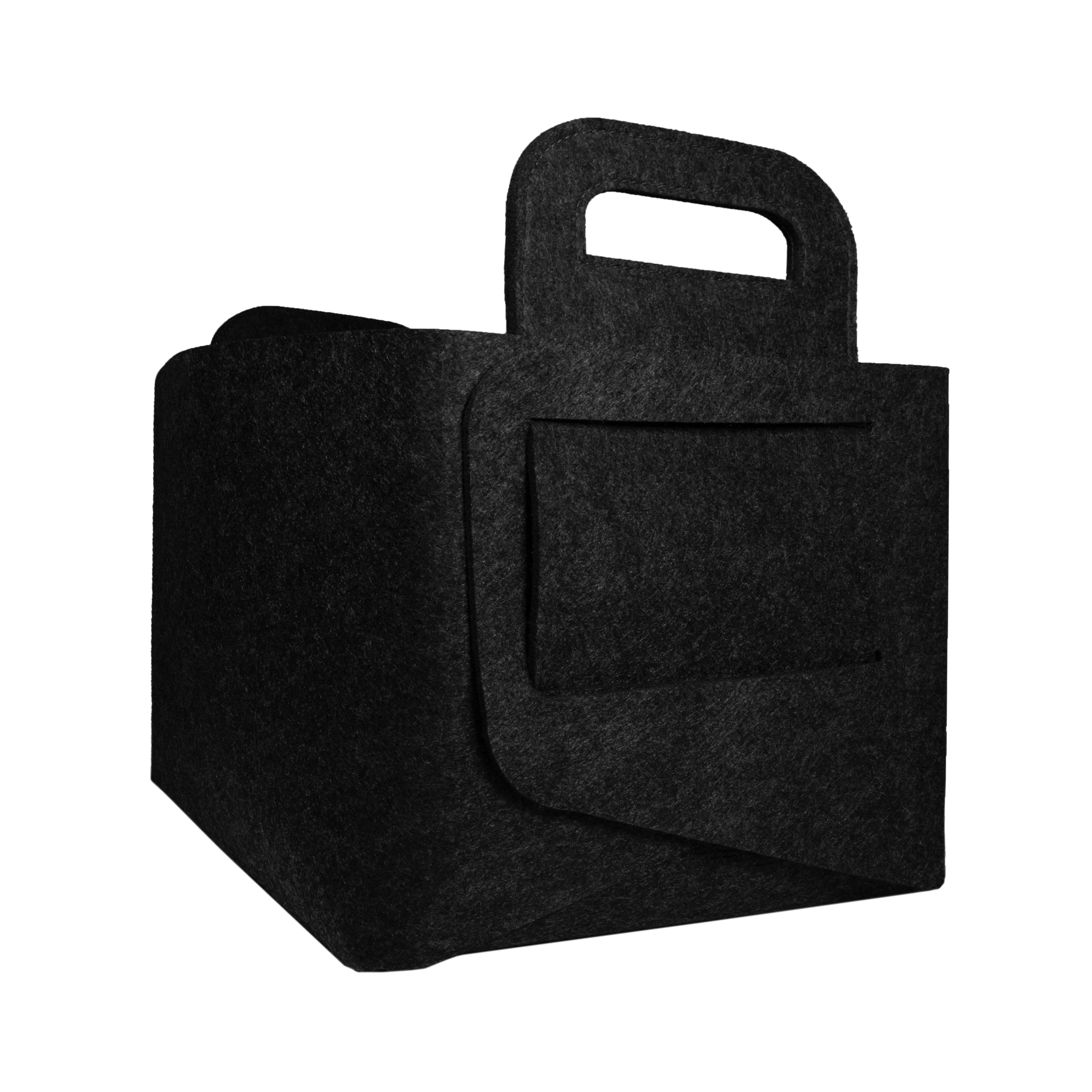 QUVIO Opbergmand   Organizer vilt rechthoek groot - Gemêleerd Zwart