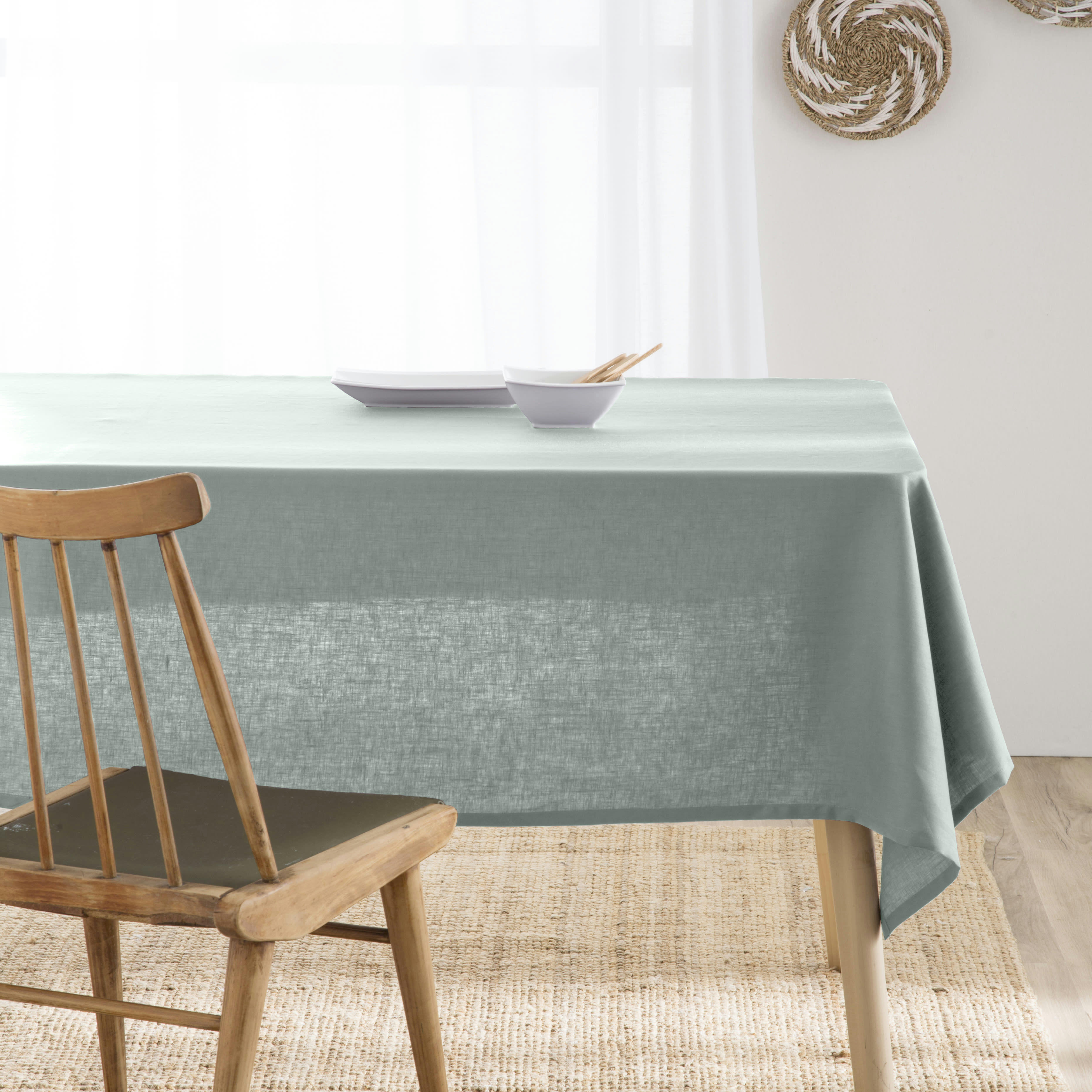 LINEN MENTA - Nappe en 100% lin bleu 150x300 cm