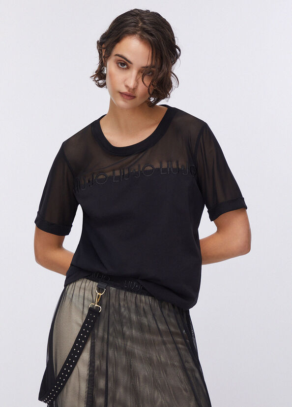 T-shirt in jersey e mesh