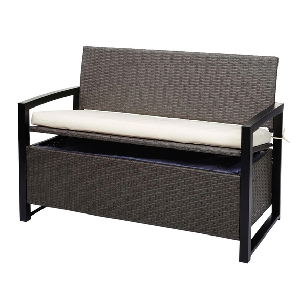 Sitzbank mit Sitzkissen »MVG-F39«, BxHxT: 117 x 87 x 57, 2-Sitzer, grau-meliert, mit Staufach