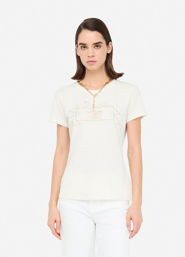 T-shirt con stampa laminata