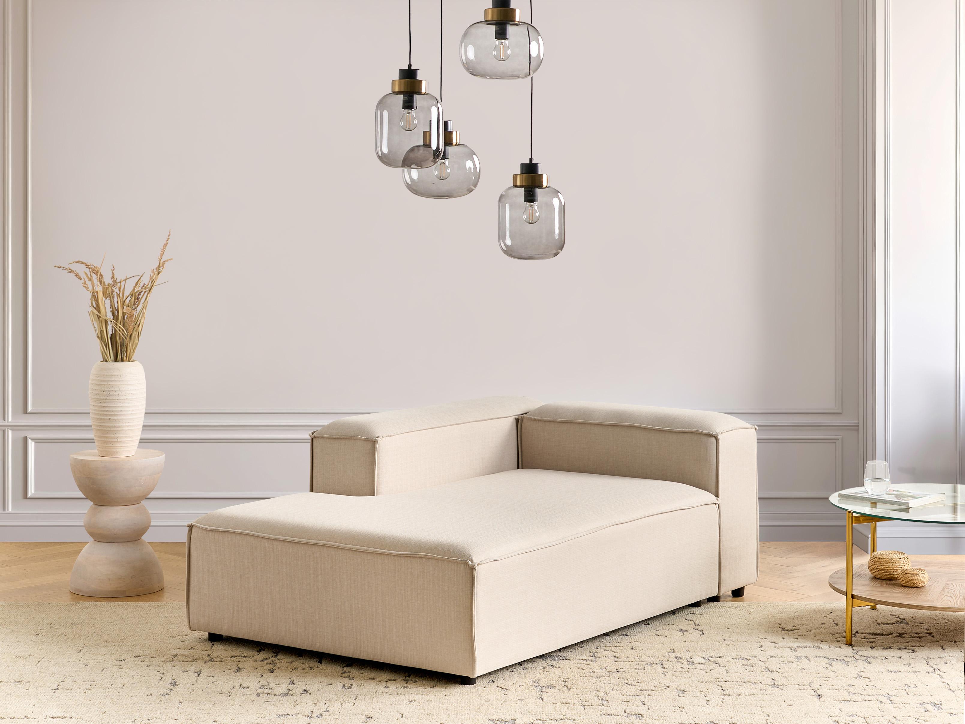 Right-Hand Chaise Longue ARDAL Fabric Beige