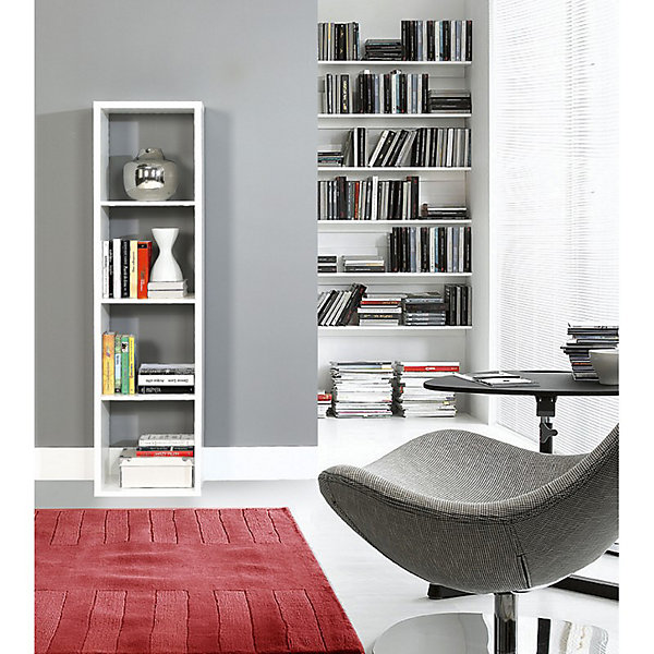 Etagère colonne 4 casiers décor blanc - Classico