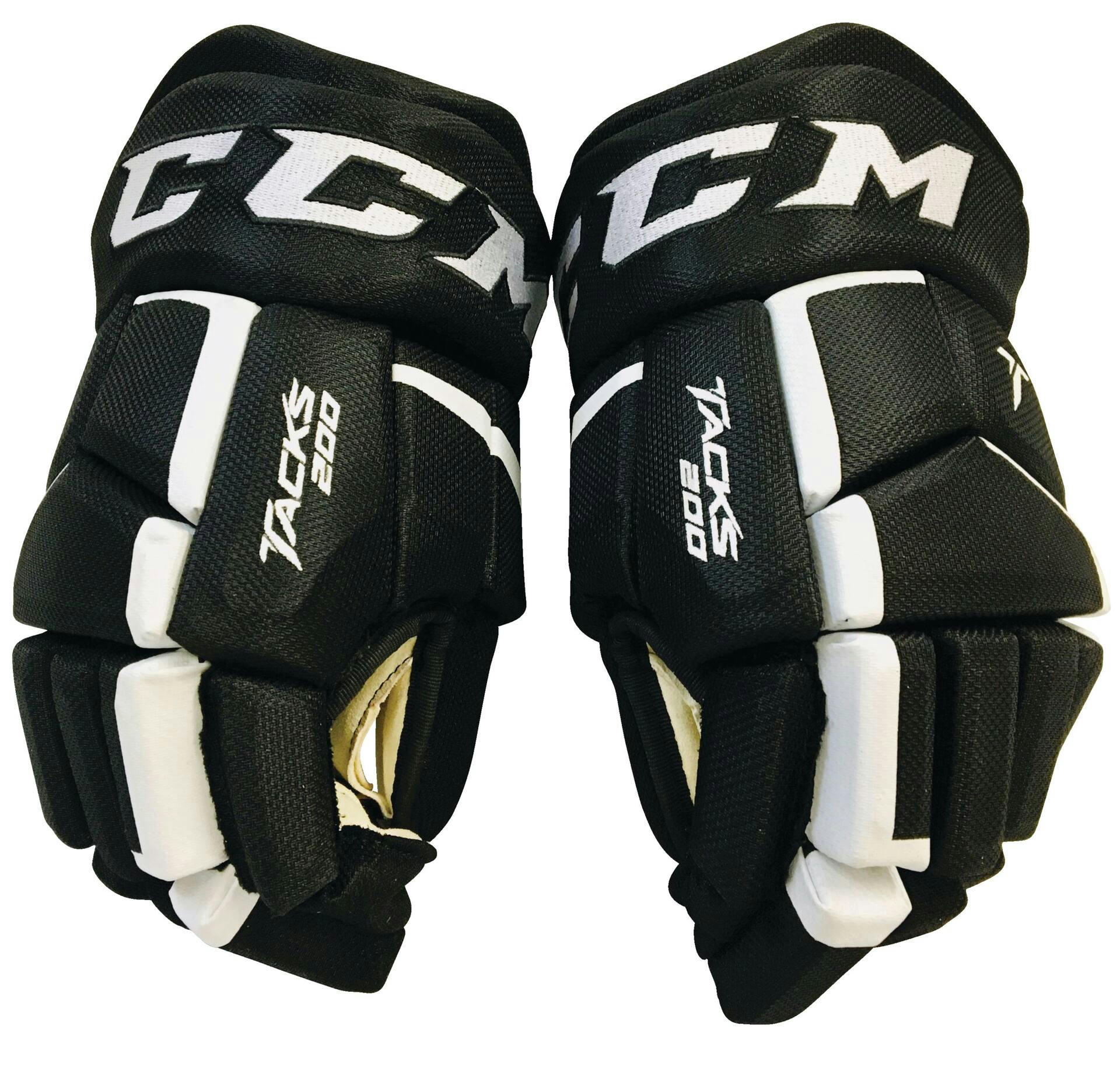 CCM Tacks 204 Senior Hockey Gloves, 14-in, Black & White