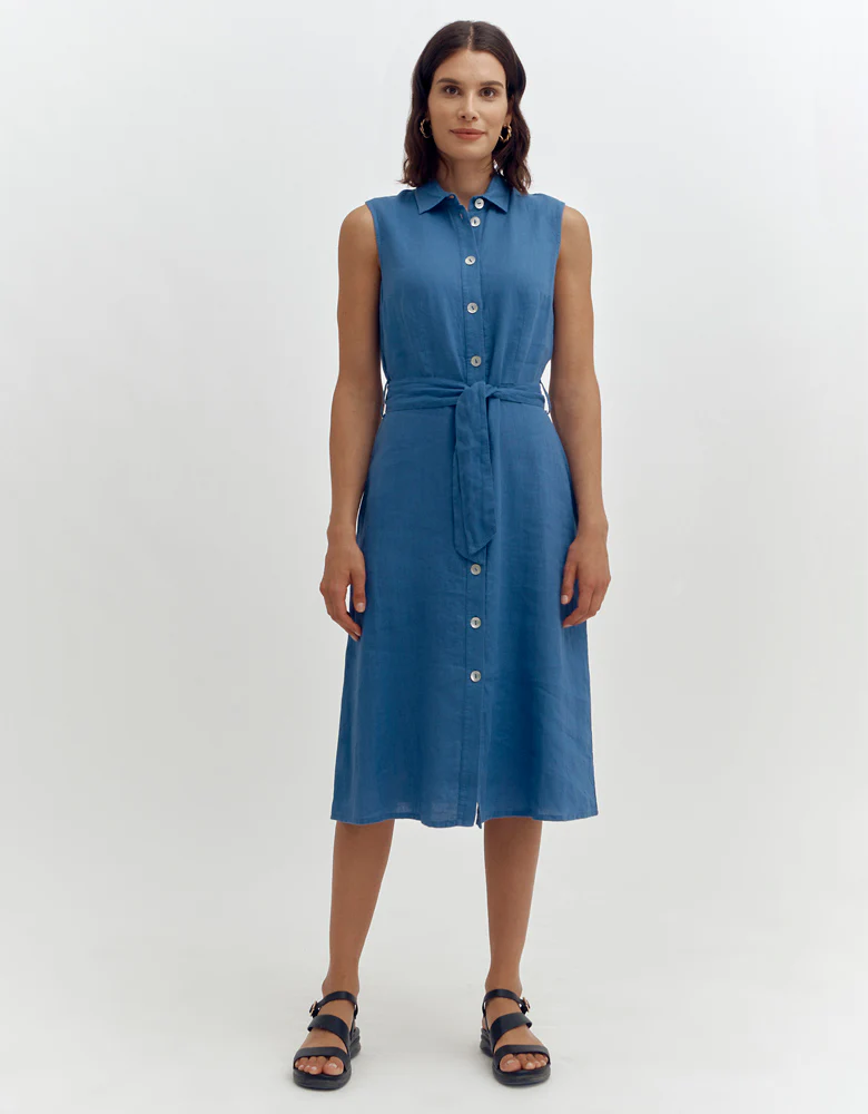 Robe chemise sans manches RHUBARBE/87230/306