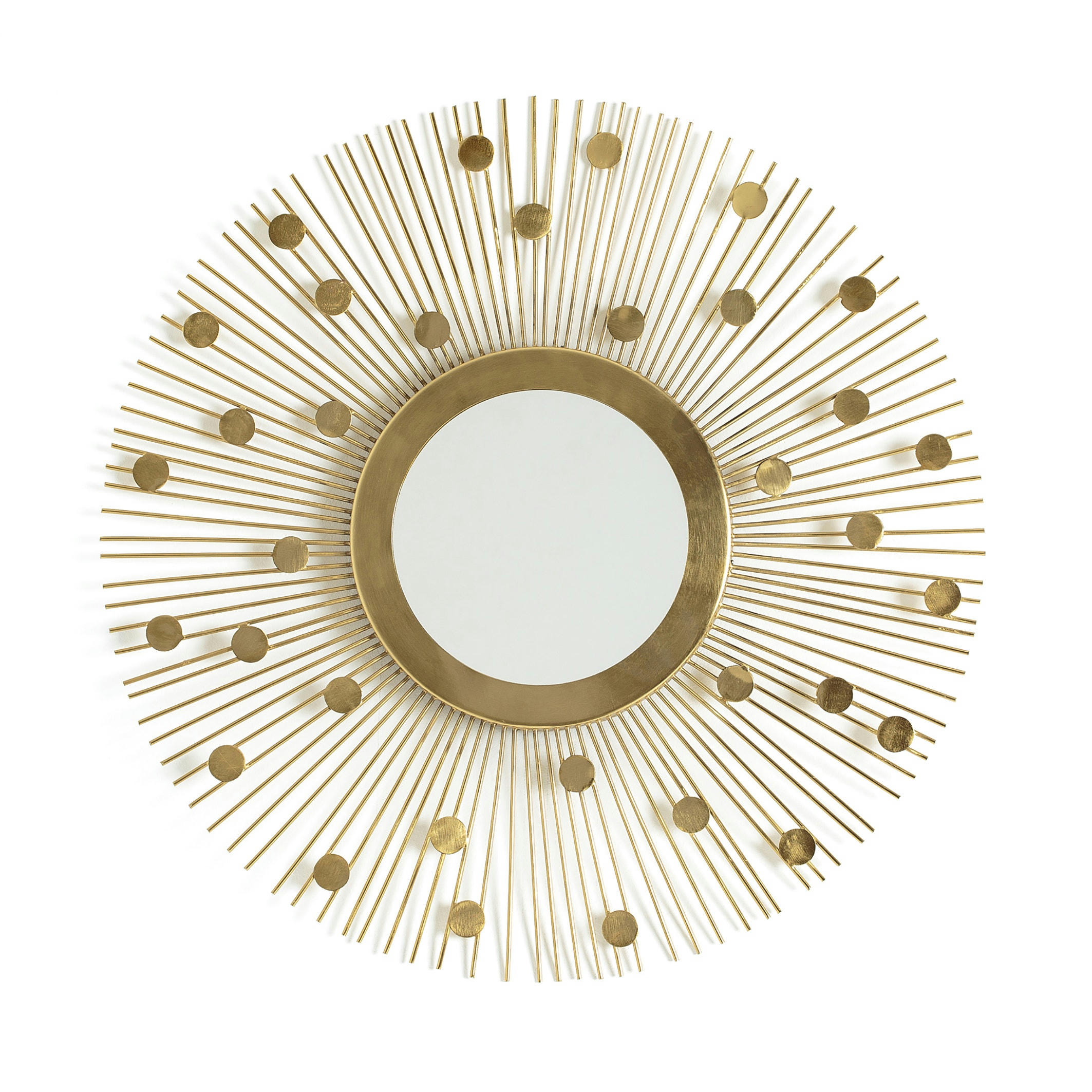 Miroir rond en métal fer Ø58 cm, Soleil