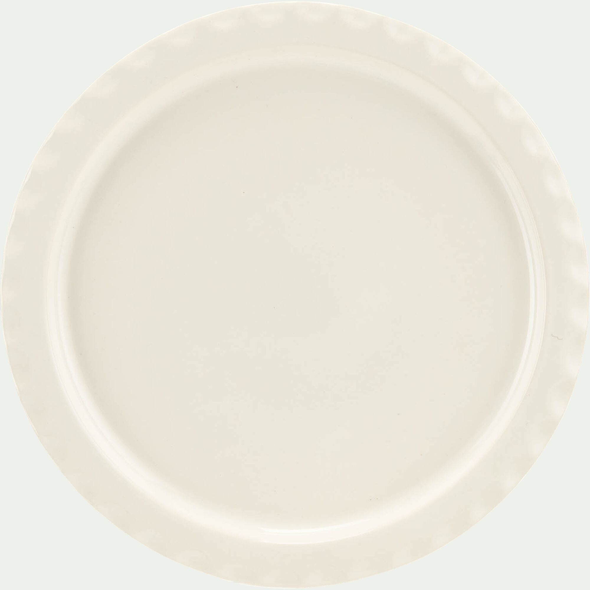 ABILIO - Assiette plate ondulée en grès D27,5cm - blanc ventoux
