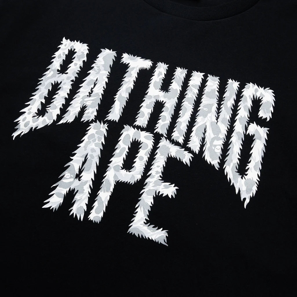 A Bathing Ape Wild Leopard Pattern NYC Logo Tee - Black/Gray